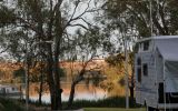 Powered site at Loxton Caravan Park with river views